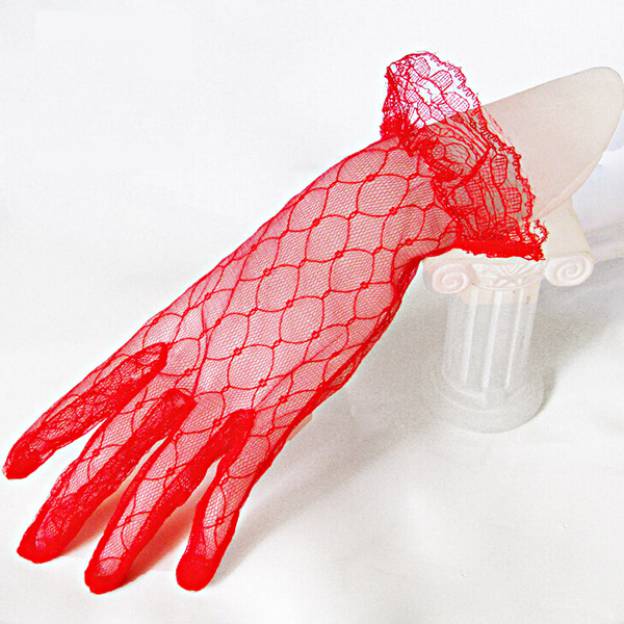 Wrist Length Net Fingertips Bridal/Wedding Gloves