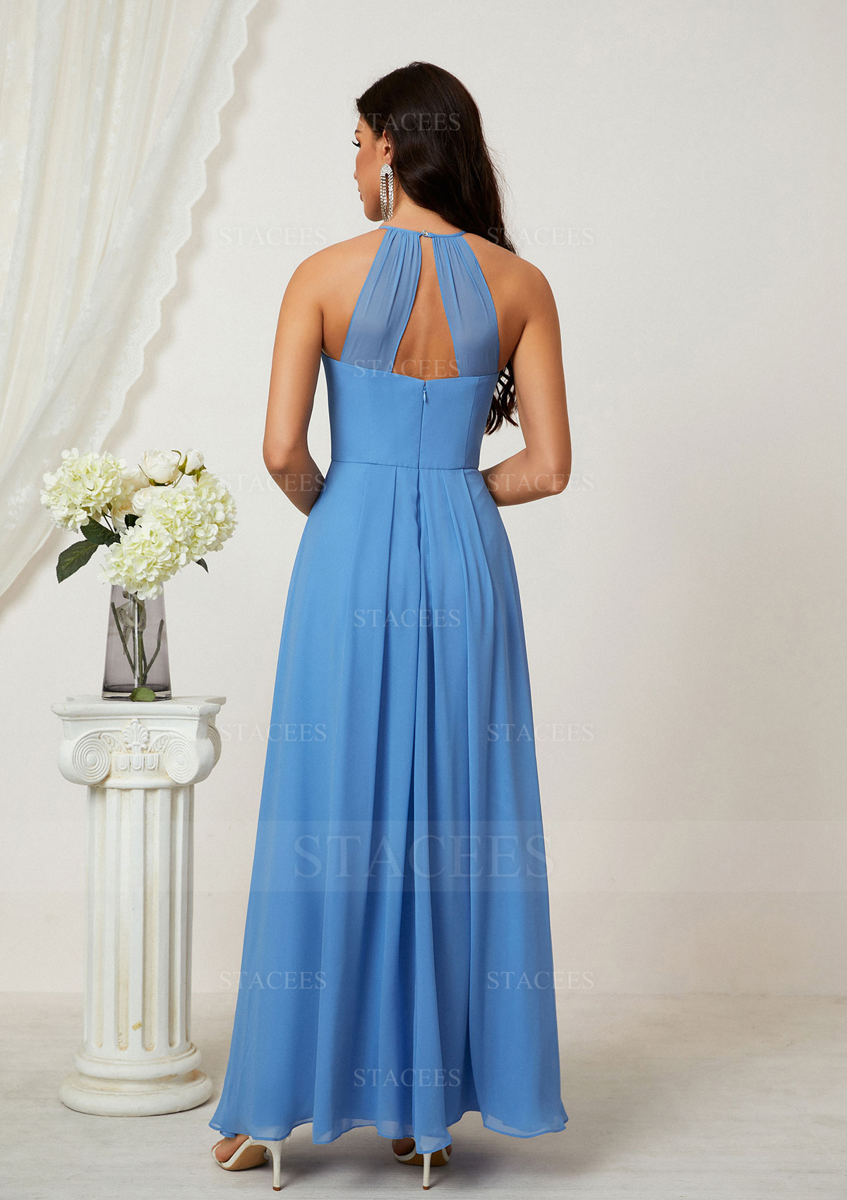sachin and babi light blue dress SKY BRAND SEXY RED Animal Bling Rhinestone Ring Necklace Halter Dress NWT  $295 M main image 1