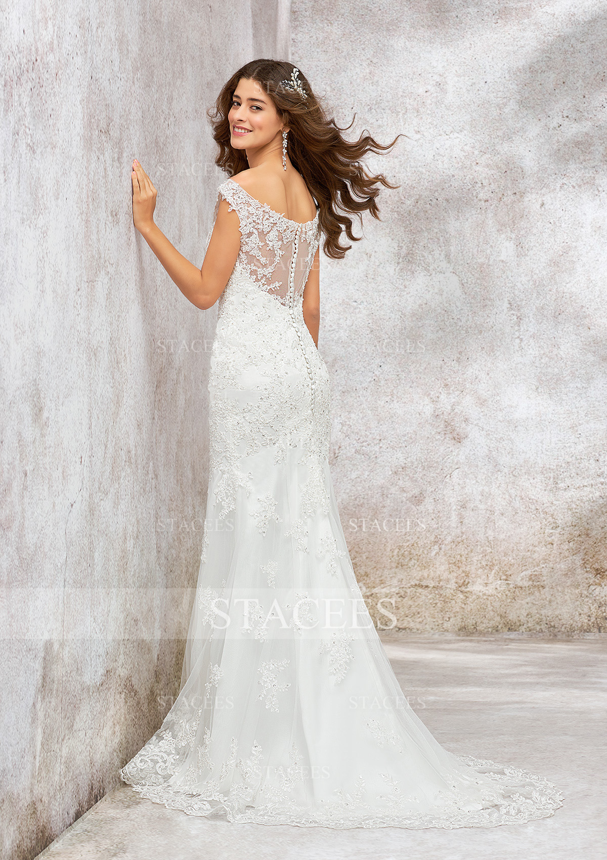 Trumpet/Mermaid Bateau Sleeveless Lace Sweep Train Wedding