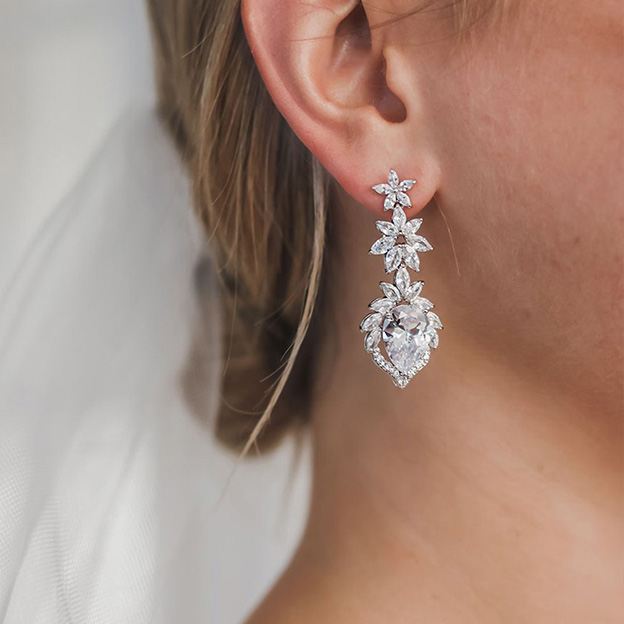 Nupuyai Orecchini Pendenti Vintage A Goccia In Fette Di Pietra Placcato Oro – Bohemien Per Matrimonio E Festa