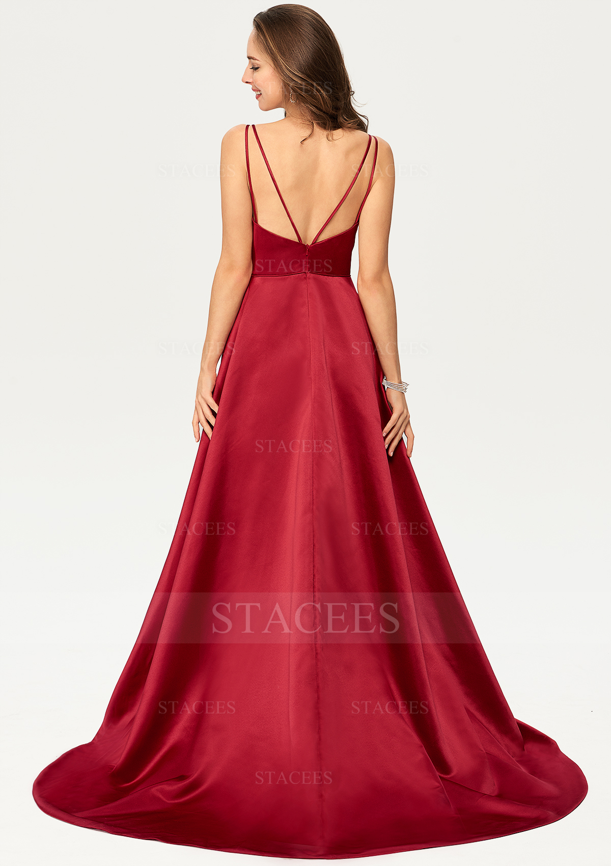 a line princess v neck prom dress Sweetheart Neckline A-Line Dress A1738 by Nox Anabel – Sparkly Gowns