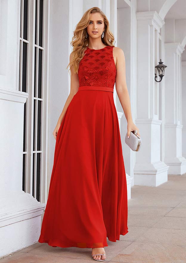 plus bridesmaid dress Chic A-Line Maxi Chiffon Plus Size Bridesmaid Dress COCOMELODY CB0775, Soft Blush main image 0