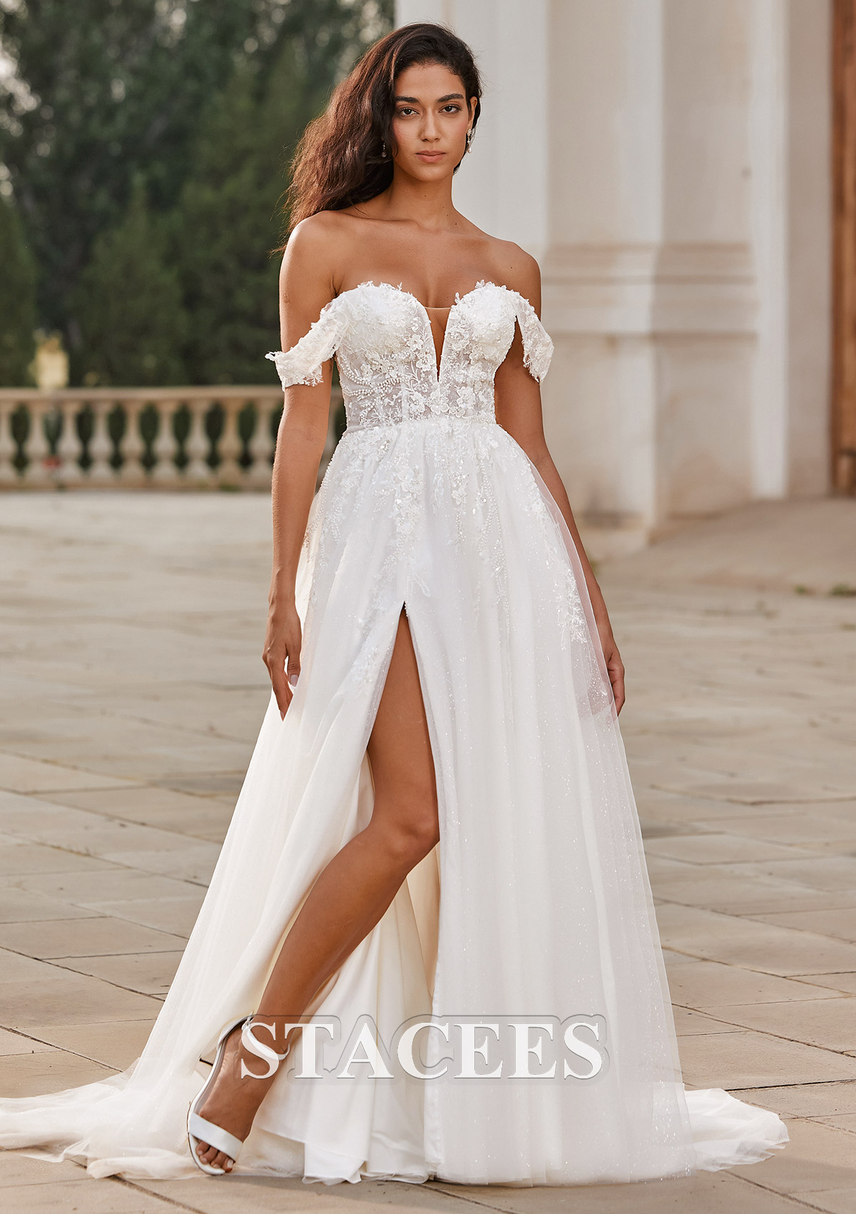 Strapless Lace Wedding Dresses FTBY Women's Off Shoulder Quinceanera Princess Dresses Tulle Lace Appliques Long Bridal Sweet Wedding Dress Ballroom Gowns For Women Formal