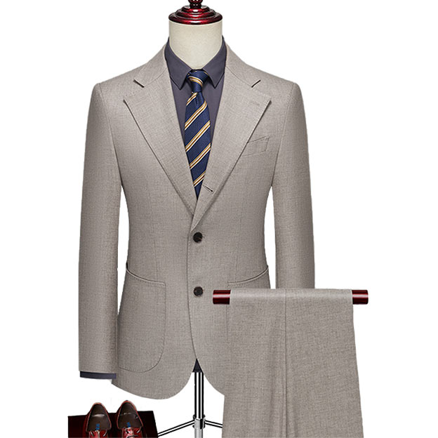 Modern Black Two Piece Silk Notched Lapel Wedding Suit For Men main image 1