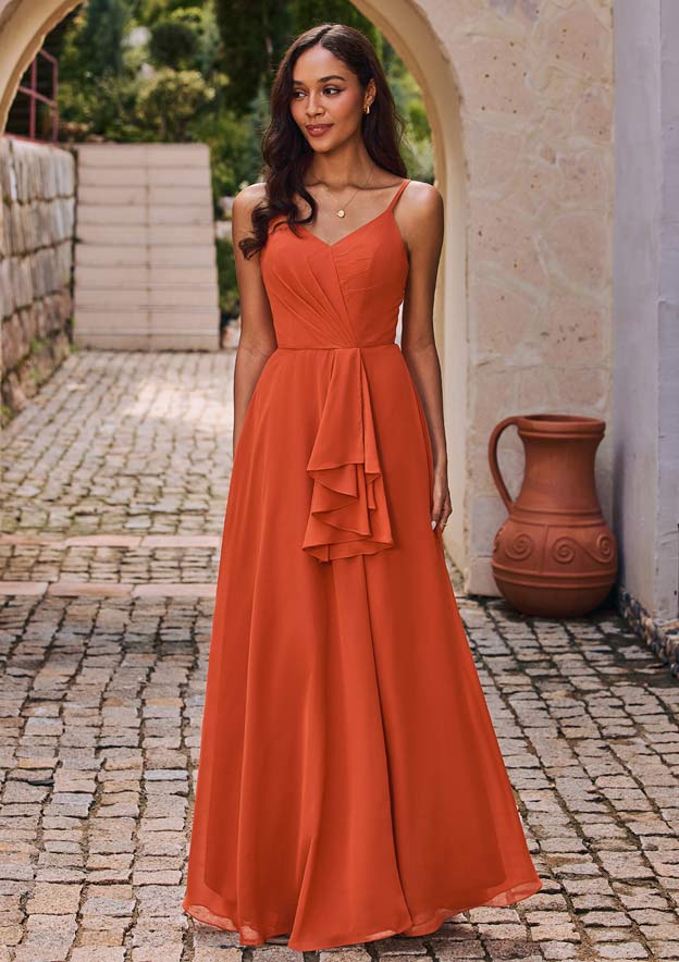 sachin and babi light blue dress Boho Wedding Dresses Chiffon V-Neck High Waist Roman Drapery Sleeve Bridal  Gown – Dbrbridal main image 0