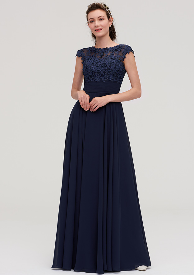 A-Line/Princess Stretch Crepe Ruched Halter Sleeveless Floor-Length Bridesmaid Dresses