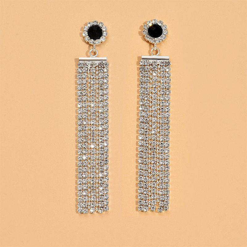 Exquis luxueux cuivre boucles d'oreilles avec strass