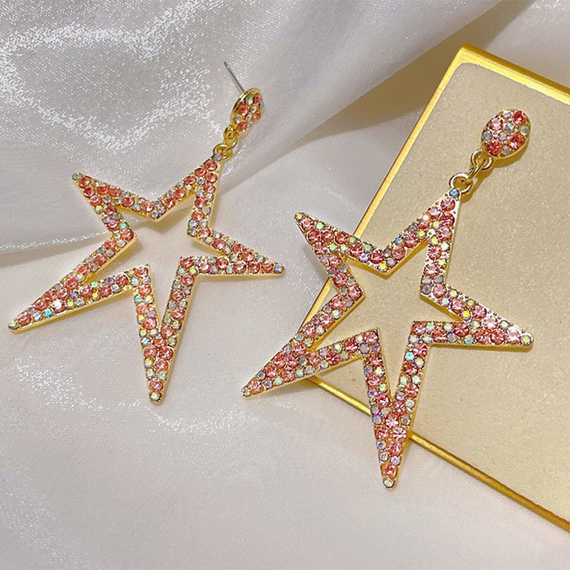 Étincelant doux alliage boucles d'oreilles avec strass