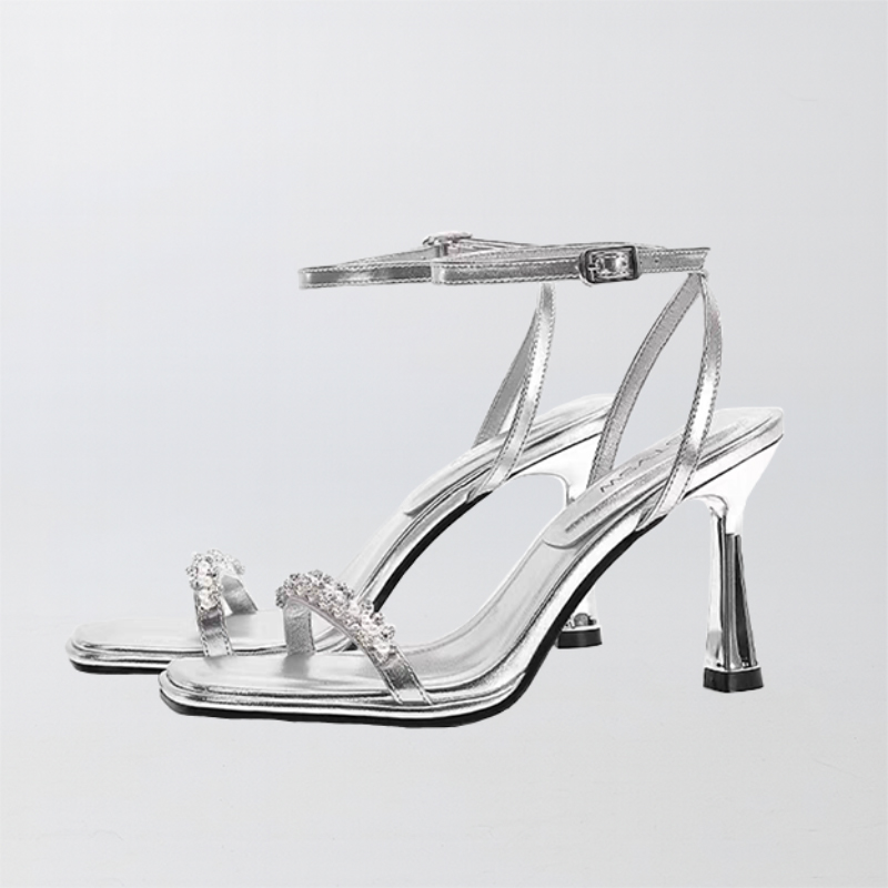 Talons à bout ouvert sandales cuir microfibre extérieur chaussures de mode