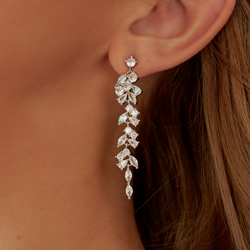 Sparking Stylish Girls' Alloy Earrings with Rhinestones