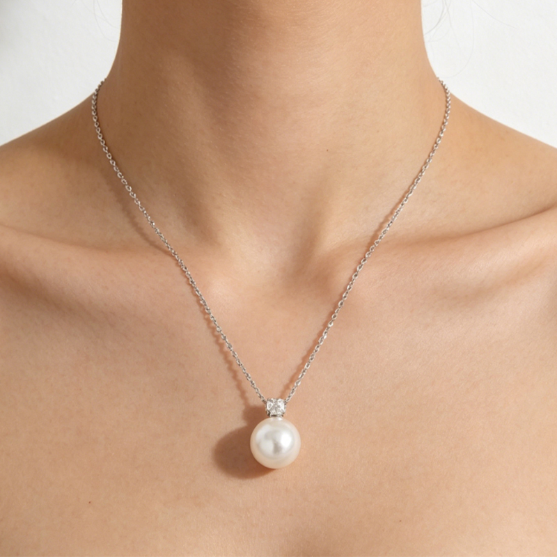 Charming Gorgeous Alloy Necklace with Cubic Zirconia Imitation Pearls